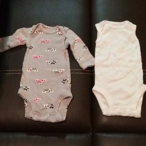 Two, new, Carters newborn onesies